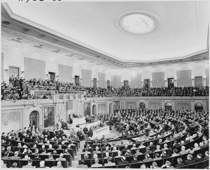 President Truman, 1950 - President Truman delivers his State of the Union to Congress in 1950.