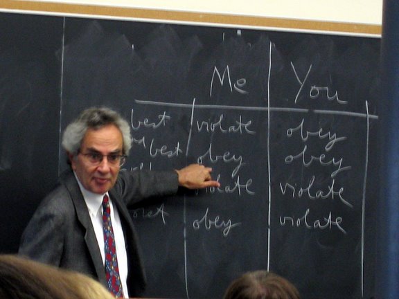 Ethics - American philosopher Thomas Nagel teaching an undergraduate course in ethics at New York University.