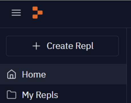 Screenshot of the create new Repl button.