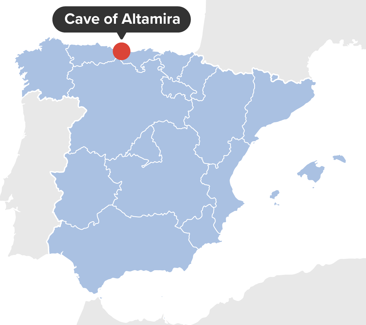cave is located at the top or in northernmost point in Spain