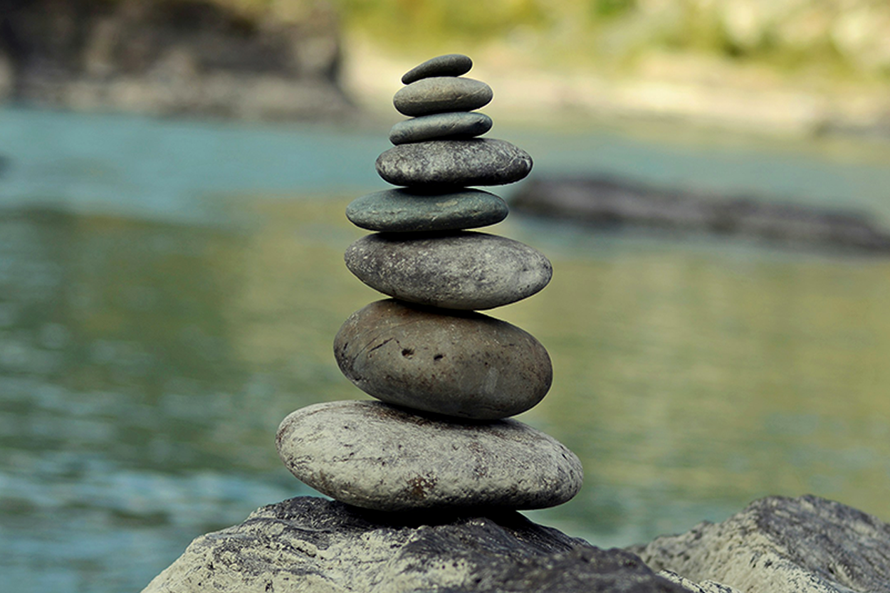 a stone cairn