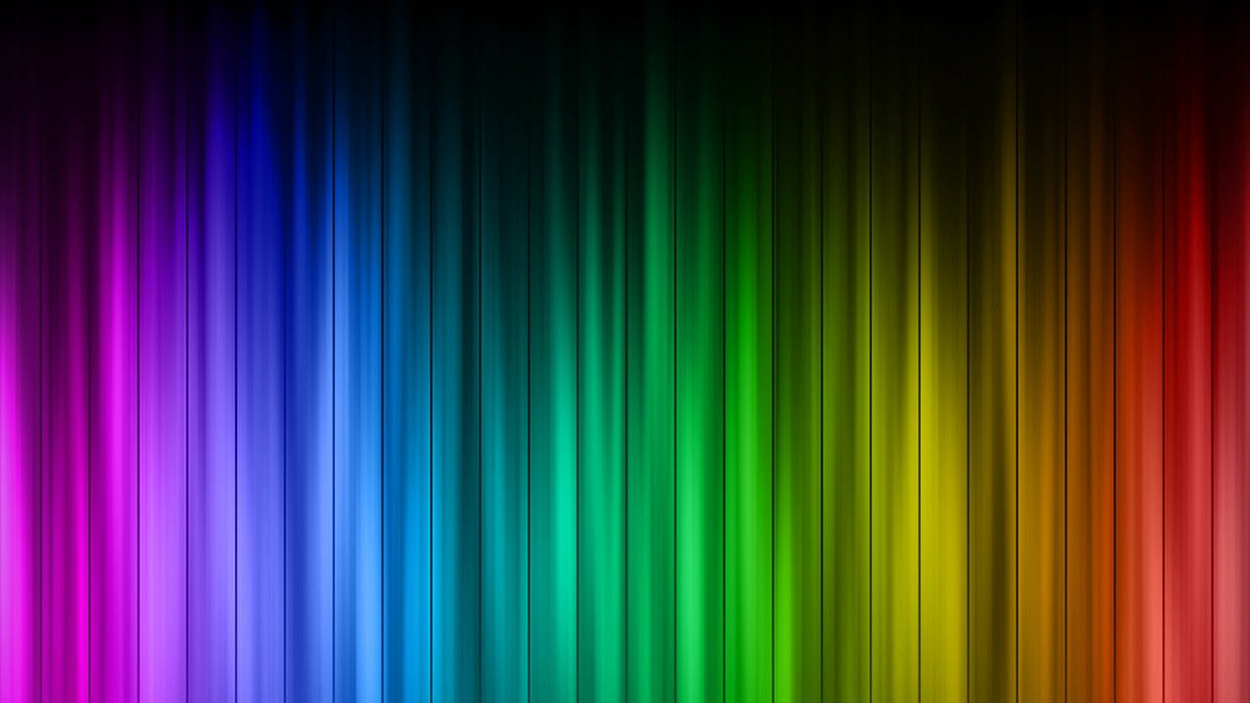 The seven hues of the visible color spectrum.