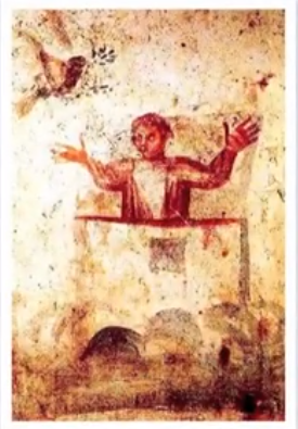 Noah praying in the Ark from a Roman catacomb3rd century ADRome, Italy