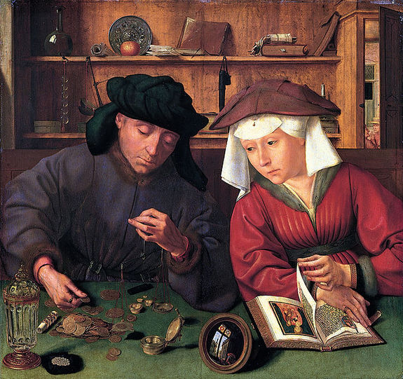 The Money Changer and His Wife by Quentin Massys1514Oil on panel