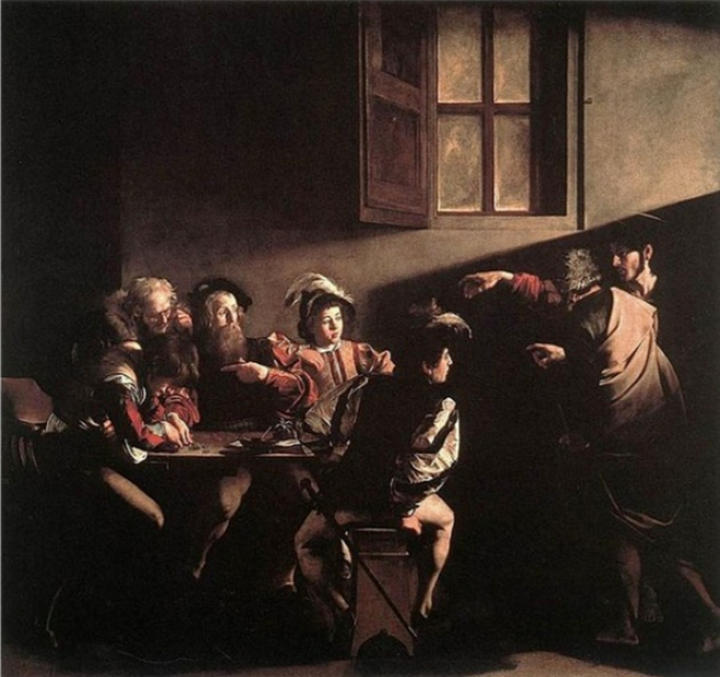 Calling of Saint Matthew by Caravaggio1600Oil on canvas