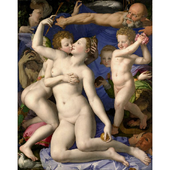 Venus, Cupid, Folly, and Time by Agnolo Bronzino1540-1545Oil on panel