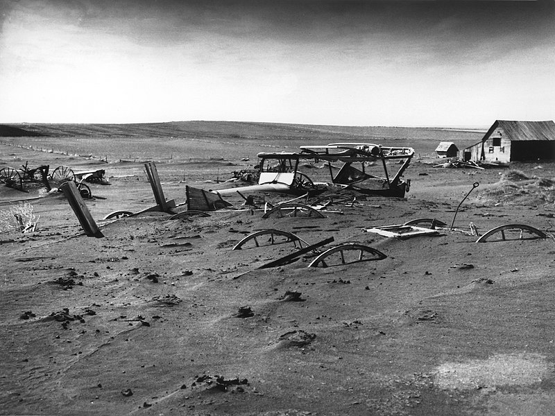 Buried machinery in a barn lot during Dust Bowl1936Dallas, South Dakota