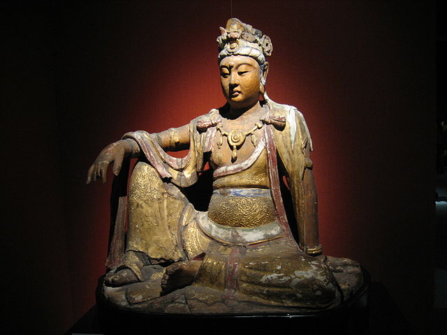 Wood sculpture of Bodhisattva