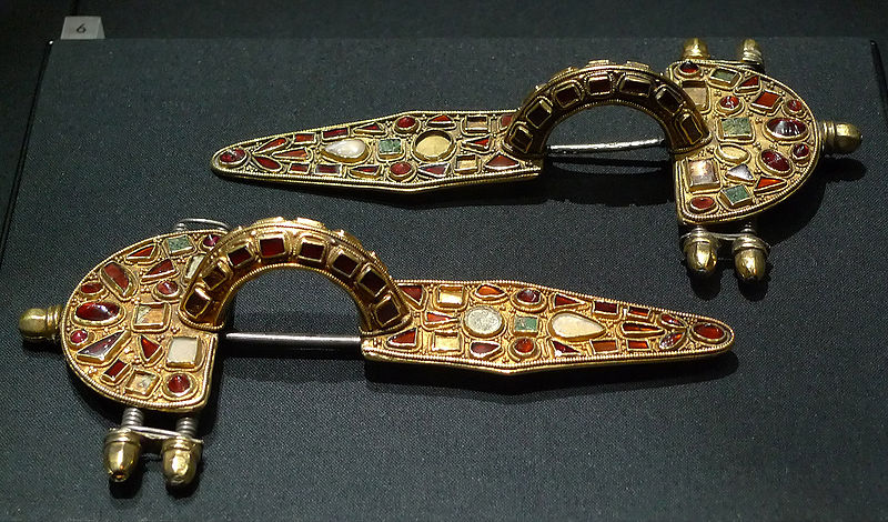 Germanic fibulaeEarly 5th century ADGoldfoil, silver, glass, & enamelAustria