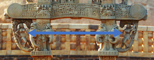 Two Yakshi at northern torana of the Great Stupa of Sanchi