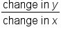 fraction numerator change space in space y over denominator change space in space x end fraction