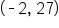 open parentheses short dash 2 comma space 27 close parentheses