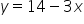 y equals 14 minus 3 x