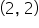 open parentheses 2 comma space 2 close parentheses