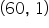 open parentheses 60 comma space 1 close parentheses