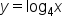 y equals log subscript 4 x