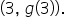 open parentheses 3 comma space g open parentheses 3 close parentheses close parentheses.