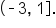 open parentheses short dash 3 comma space 1 close square brackets.
